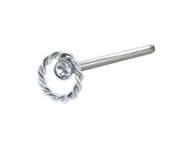 Ring in Stone Silver Straight Nose Stud NSKA-645